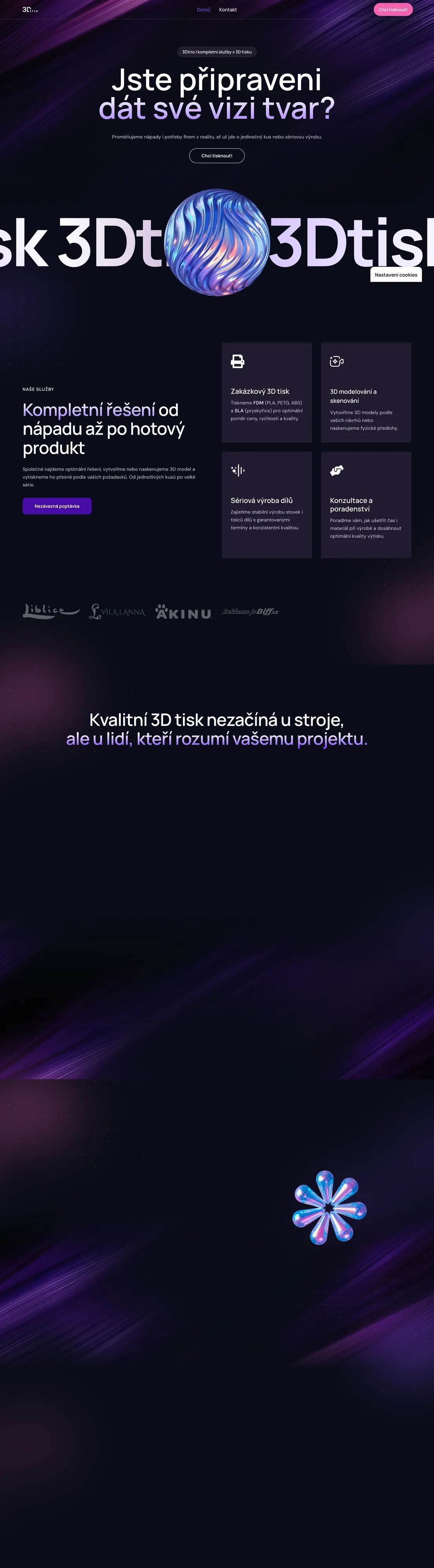 Snímek webu 3Dtrio